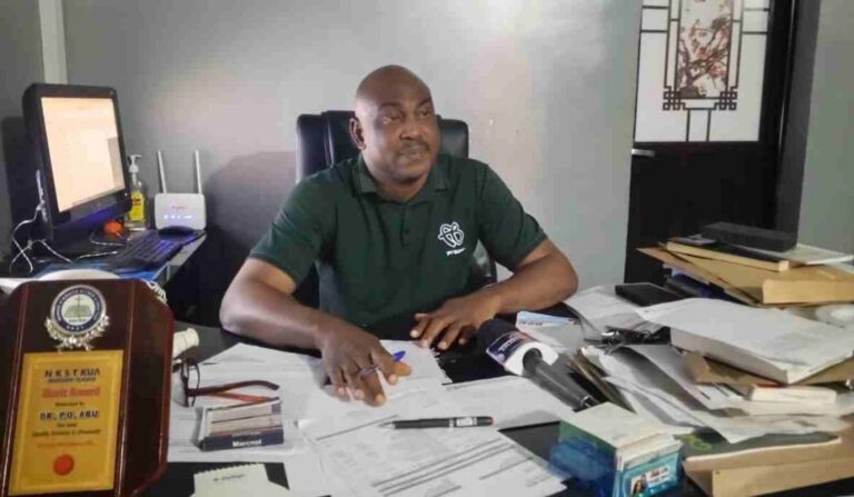 The-chief-consultant-obstetrician-and-gynaecologist-FMC-Makurdi-and-Pishon-Women-Specialist-Clinics-CMD-Dr-Paulinus-Abu-interacting-with-journalists-in-his-office-on-Friday-1024x596